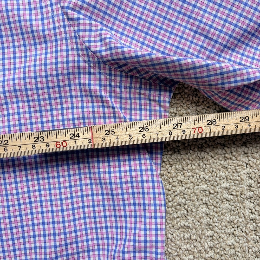 UNTUCKit Mens XXXL‎ Blue Pink Gingham Two Ply Cotton Button Down Shirt - Picture 5 of 6
